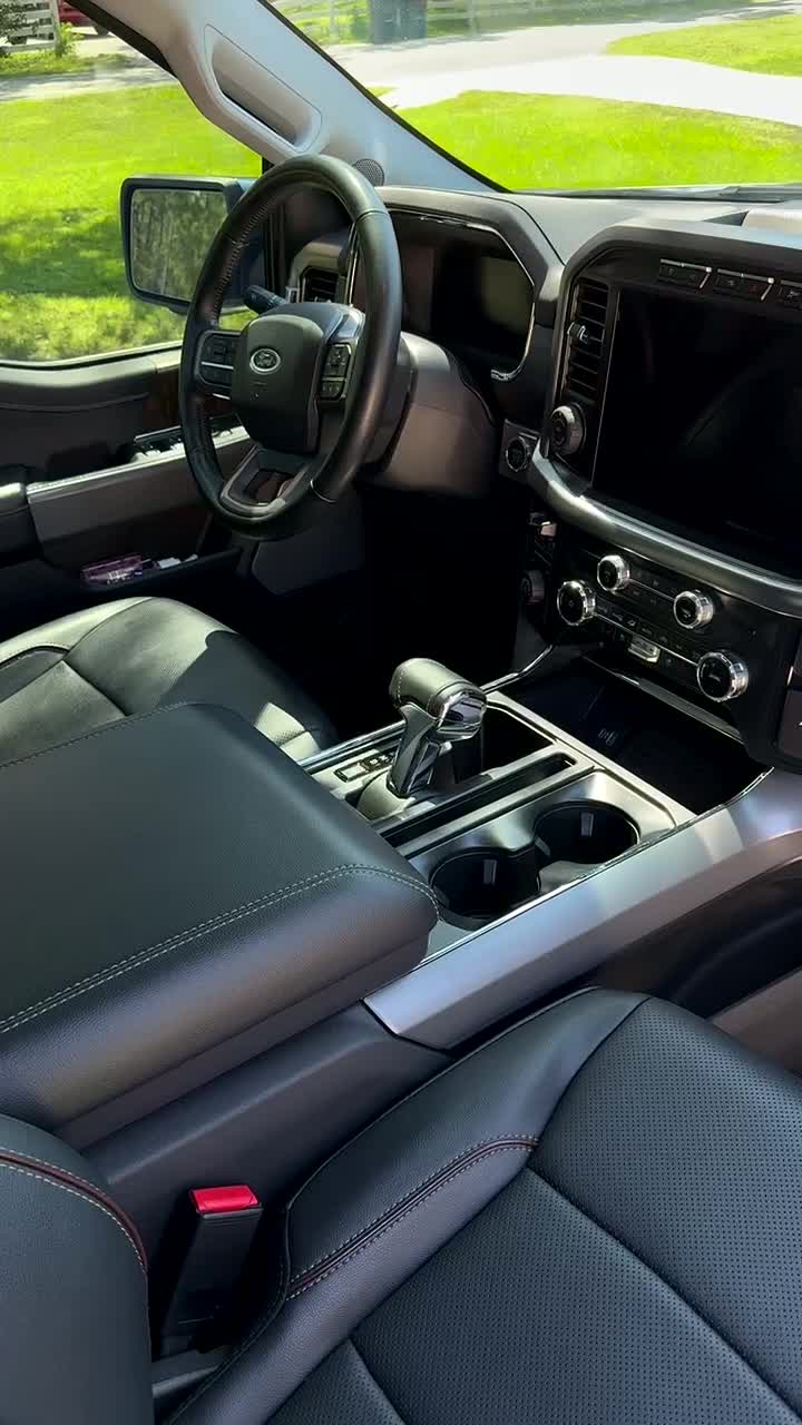 Ford F-150 interior, leather and trim detailed