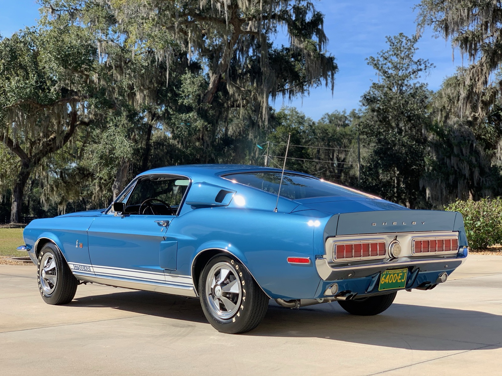 Blue Shelby GT500, rear, detailed